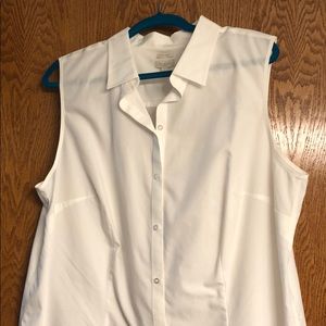 Talbots collared White sleeveless